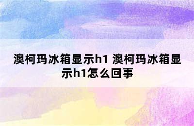 澳柯玛冰箱显示h1 澳柯玛冰箱显示h1怎么回事